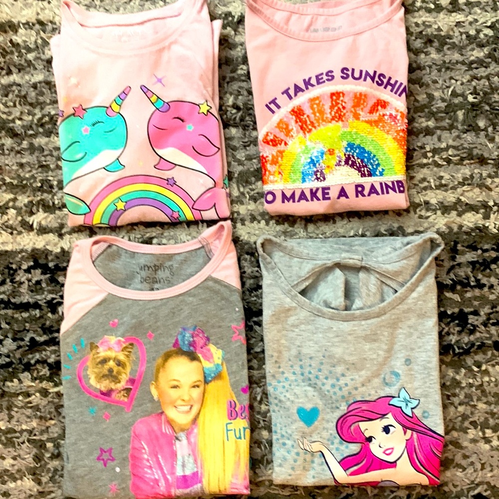 Girls sz 12 SHORT sleeve bundle. 1lands end, 1children’s place, 2 jumping beans.